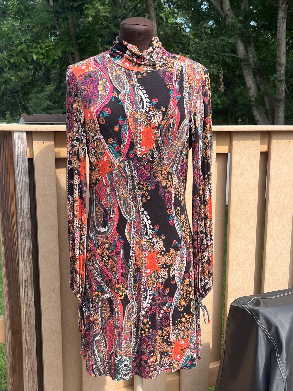 Free People All Dolled Up Long Sleeve Mini Dress Size M Boho Fairy Whimsigoth